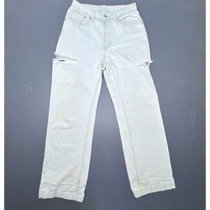 Ragged Jeans Women's Size 28 High Rise Distressed Light Wash Straight Leg Jeans
